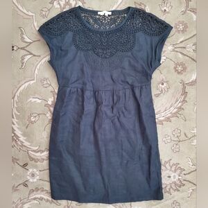Boden Fleur Black Linen Mini Dress - 6P (Petit)
